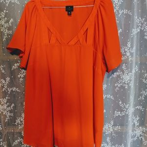 Bright Orange blouse 2X